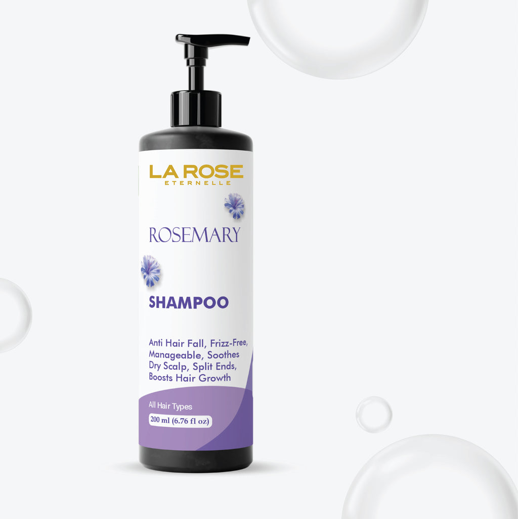 La Rose Eternelle Rosemary Shampoo, Anti Hair Fall, Frizz-Free, Split Ends Treatment, All Hair Types, 200ml