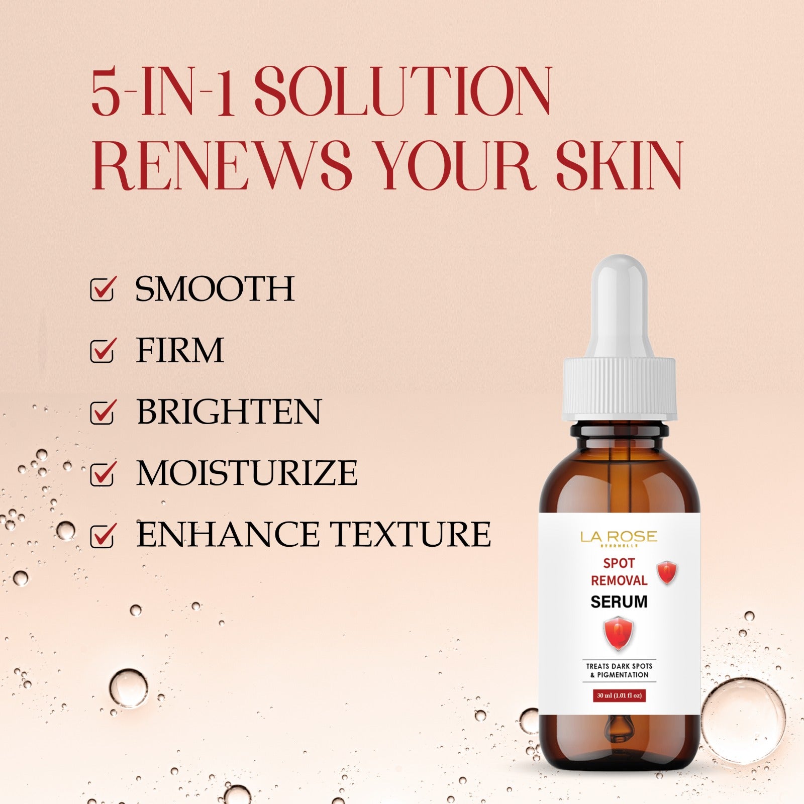 LA ROSE ETERNELLE Spot Removal Serum, 30ml, 15% Vitamin C for Hyperpigmentation and Uneven Skin Tone, All Skin Types