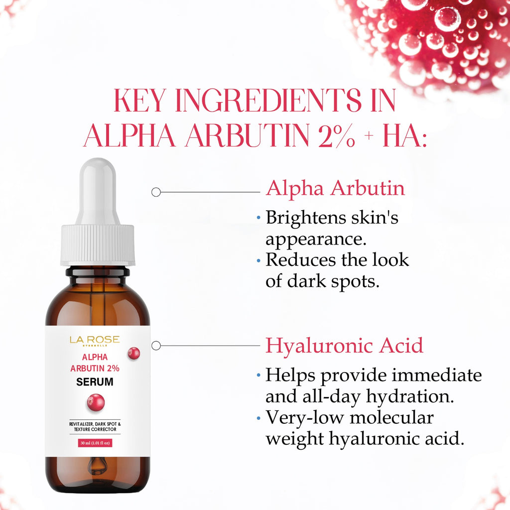 LA ROSE ETERNELLE Alpha Arbutin 2% Serum, Dark Spot & Texture Corrector, 30ml