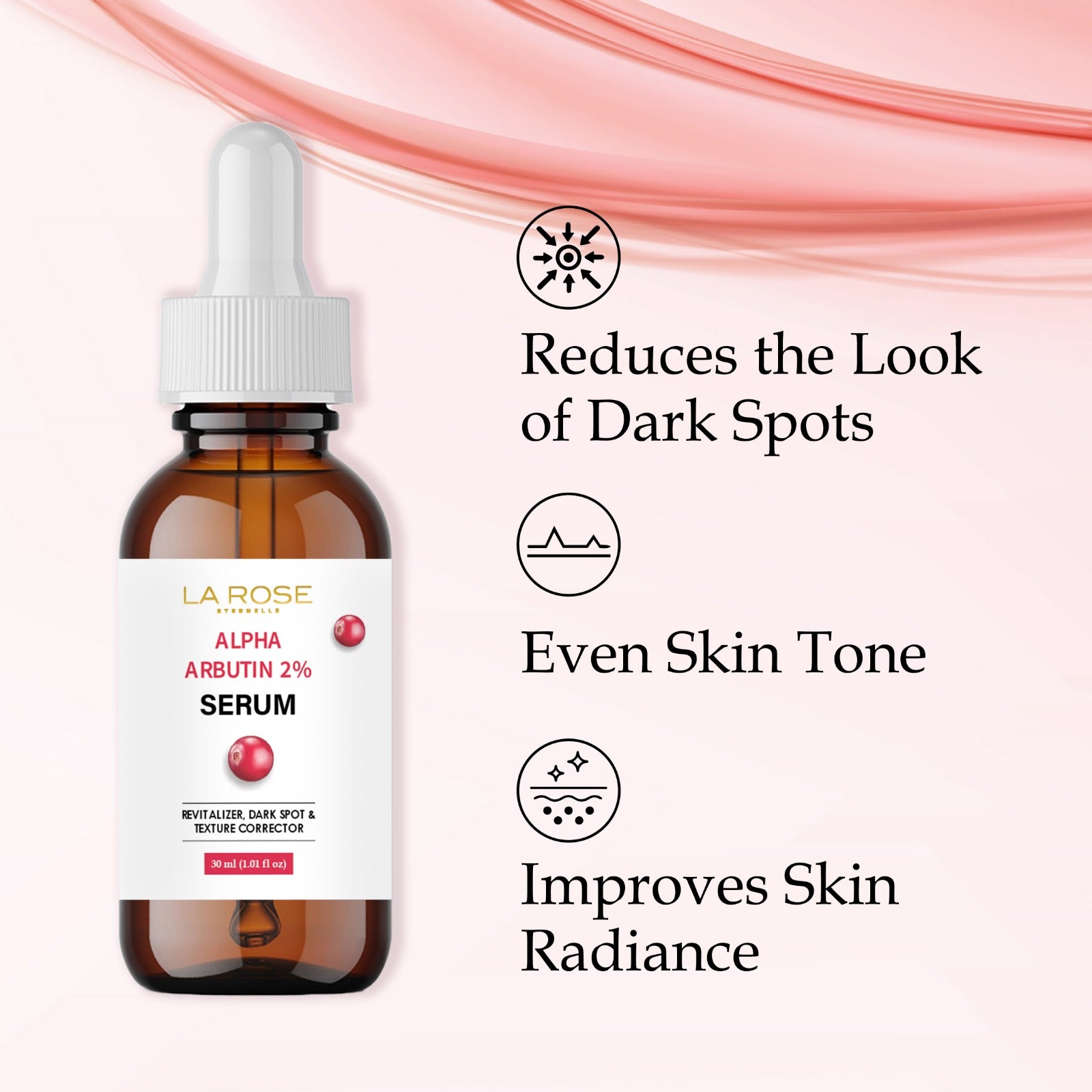 LA ROSE ETERNELLE Alpha Arbutin 2% Serum, Dark Spot & Texture Corrector, 30ml
