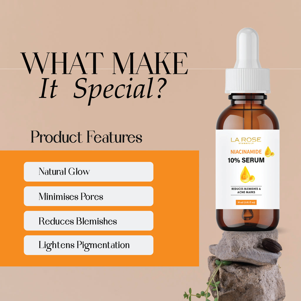 LA ROSE ETERNELLE Niacinamide 10% Serum, Reduces Blemishes and Acne Marks, 30 ml