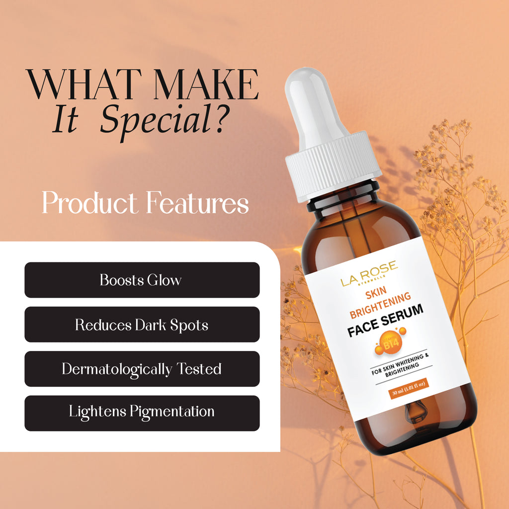 LA ROSE ETERNELLE Skin Brightening Face Serum, 30ml, with 10% Niacinamide for Blemish Control
