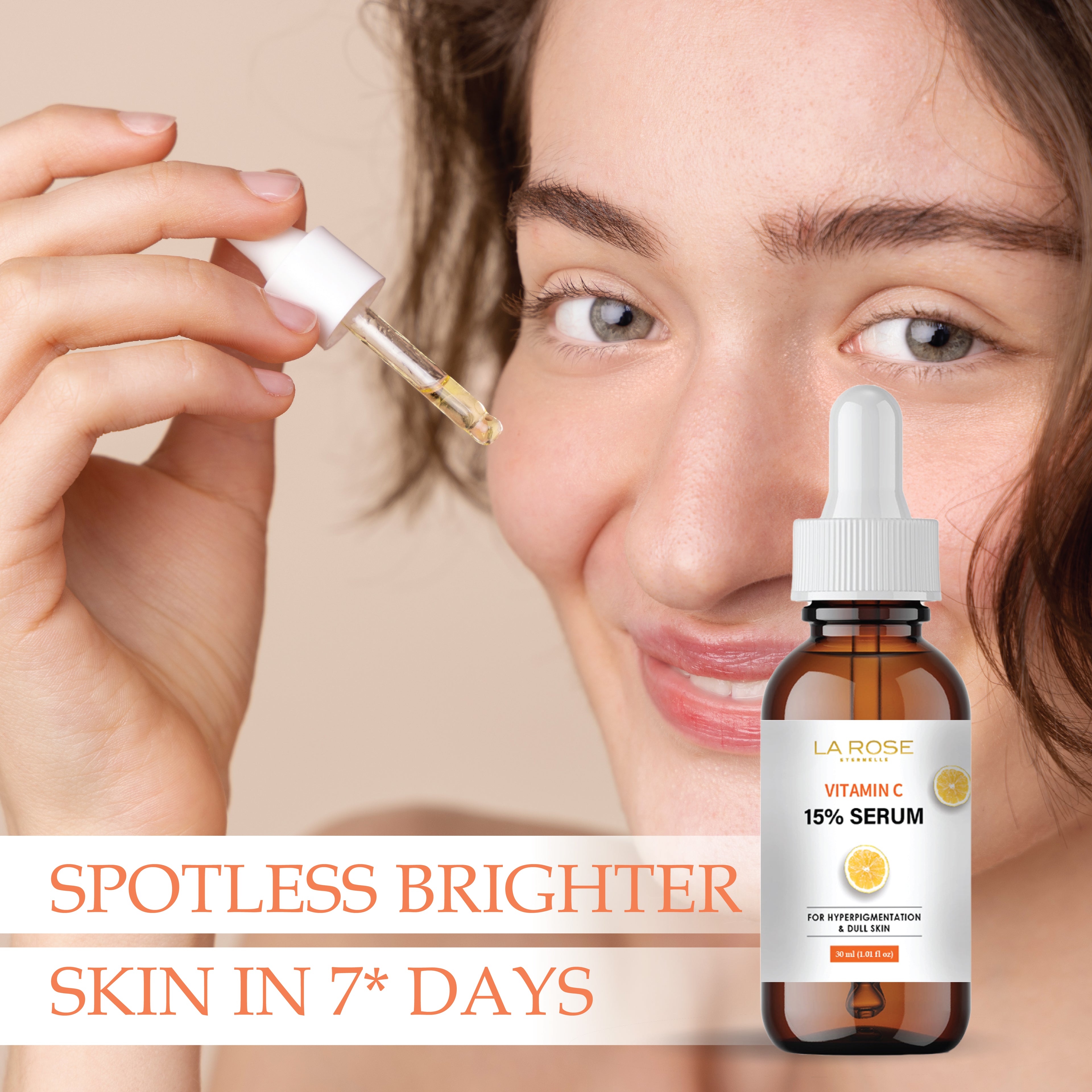 LA ROSE ETERNELLE Vitamin C 15% Serum for Hyperpigmentation and Dull Skin, 30ml